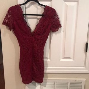 Red lace dress